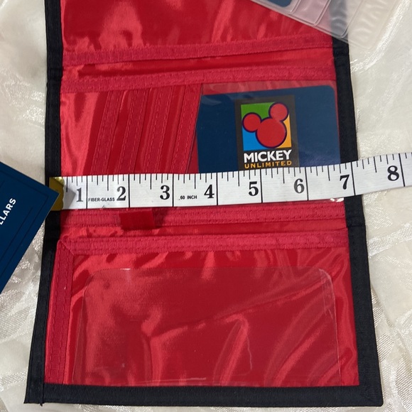 NWOT embroidered Dancing Mickey Mouse wallet red/black - Picture 5 of 5